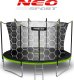 Trampolina ogrodowa Neo-Sport NeoSport Trampolina ogrodowa 12ft/374cm z siatką wewnętrzną i drabinką 4