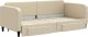 vidaXL vidaXL Sofa rozsuwana z szufladami, kremowa, 90x200 cm, tkanina 2