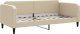 vidaXL vidaXL Sofa rozsuwana z szufladami, kremowa, 90x200 cm, tkanina 5
