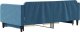 vidaXL vidaXL Sofa rozsuwana z szufladami, niebieska, 100x200 cm, aksamit 5