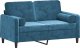 vidaXL vidaXL 2-osobowa sofa z poduszkami, niebieska, 120 cm, aksamit 3