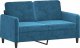 vidaXL vidaXL 2-osobowa sofa z poduszkami, niebieska, 120 cm, aksamit 4