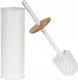 Sepio Szczotka do wc biała z drewnem łazienkowa wolnostojąca biała matowa tuba 4