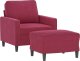 vidaXL vidaXL Fotel z podnóżkiem, winna czerwień, 60 cm, obity aksamit 3