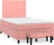 vidaXL vidaXL Łóżko kontynentalne z materacem, różowe, 120x190 cm, aksamit 1