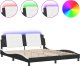vidaXL vidaXL Rama łóżka z LED, czarno-biała, 180x200 cm, sztuczna skóra 2