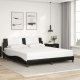 vidaXL vidaXL Rama łóżka z LED, czarno-biała, 180x200 cm, sztuczna skóra 4