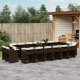vidaXL vidaXL 17-cz. zestaw mebli ogrodowych z poduszkami, brązowy, rattan PE 1