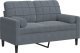 vidaXL vidaXL 2-osobowa sofa z poduszkami, ciemnoszara, 120 cm, aksamit 2