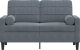 vidaXL vidaXL 2-osobowa sofa z poduszkami, ciemnoszara, 120 cm, aksamit 3