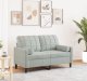 vidaXL vidaXL 2-osobowa sofa z poduszkami, jasnoszara, 120 cm, aksamit 1