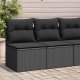 vidaXL vidaXL 4-cz. sofa ogrodowa z poduszkami, czarny rattan PE i akacja 1