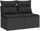 vidaXL vidaXL 4-cz. sofa ogrodowa z poduszkami, czarny rattan PE i akacja 1