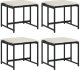 vidaXL vidaXL Stołki ogrodowe z poduszkami, 4 szt., czarne, polirattan 2