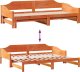 vidaXL vidaXL Łóżko dzienne rozsuwane, woskowy brąz, 80x200 cm drewno sosnowe 10