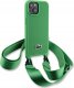 Lacoste "Iconic Petit Pique Crossbody Woven Logo Case iPhone 15" Green 2