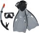 Bestway Bestway Hydro-Pro BlackSea Snorkel & Fin Set, Adult, Half face mask, Tempered glass, Assorted colours, Silicone, 43-48 1