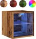 vidaXL vidaXL Ścienne szafki TV z LED, 2 szt., stare drewno, 30x28,5x30 cm 3