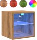 vidaXL vidaXL Ścienna szafka TV z LED, dąb artisan, 30x28,5x30 cm 2