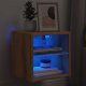 vidaXL vidaXL Ścienna szafka TV z LED, dąb artisan, 30x28,5x30 cm 6