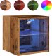 vidaXL vidaXL Ścienna szafka TV z LED, stare drewno, 30x28,5x30 cm 2