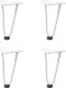 vidaXL Nogi do stołu Hairpin, 4 szt., biale, 20 cm, lita stal 2