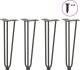 vidaXL Nogi do stołu Hairpin, 4 szt., antracyt, 42 cm, lita stal 1