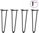 vidaXL Nogi do stołu Hairpin, 4 szt., czarne, 42 cm, lita stal 1