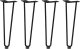 vidaXL Nogi do stołu Hairpin, 4 szt., czarne, 42 cm, lita stal 2