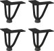 vidaXL Nogi do stołu Hairpin, 4 szt., czarne, 10 cm, lita stal 1