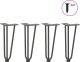 vidaXL Nogi do stołu Hairpin, 4 szt., antracyt, 30 cm, lita stal 1