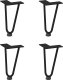 vidaXL Nogi do stołu Hairpin, 4 szt., czarne, 20 cm, lita stal 1
