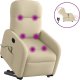 vidaXL vidaXL Podnoszony fotel masujący, elektryczny, rozkładany, kremowy 1