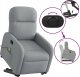 vidaXL vidaXL Podnoszony fotel masujący, rozkładany, jasnoszary, tkanina 9