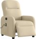 vidaXL vidaXL Rozkładany fotel masujący, elektryczny, kremowy, tkanina 3