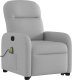 vidaXL vidaXL Podnoszony fotel masujący, rozkładany, szary, tkanina 4