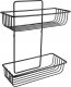 Koszyk prysznicowy AWD Interior Półka druciana pod prysznic dwa poziomy czarna loft 33,5x28 cm 3