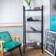 AWD Interior Regał metalowy czarny 148x61,8x34,5 cm 4 półki stal malowana 4