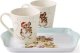 Royal Worcester Świąteczne Myszki i Ser Kubki Porcelanowe & Tacka 3 szt. 3