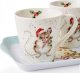 Royal Worcester Świąteczne Myszki i Ser Kubki Porcelanowe & Tacka 3 szt. 4