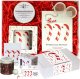 Cup&You Świąteczny zestaw podarunkowy CANDY BOX. Gotowy prezent. Herbata czarna bożonarodzeniowa 120g, mieszanka owocowa bożonarodzeniowa 40g, kubek ze świątecznym motywem, zaparzacz z zawieszką laską oraz po 1