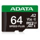 Karta ADATA Speed Plus MicroSDXC 64 GB Class 3 UHS-I/U3 A2 V30 (UD64GUI3V30A2SP-RA1) 1