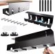 Alogy Organizer kabli pod blat półka na kable listwe przewody blat biurko biurkowy aluminiowy uchwyt Alogy 40cm Czarny 1