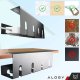 Alogy Organizer kabli pod blat półka na kable listwe przewody blat biurko biurkowy aluminiowy uchwyt Alogy 40cm Czarny 12