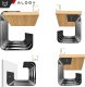 Alogy Organizer kabli pod blat półka na kable listwe przewody blat biurko biurkowy aluminiowy uchwyt Alogy 40cm Czarny 6