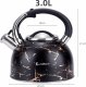 Elitehoff Czajnik tradycyjny stalowy 3 L czarny marmur z gwizdkiem indukcja gaz Elitehof E 5155 5