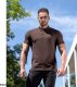 Ardon ARDONZIDYN - Męska koszulka polo z wstępnie pranej bawełny odporniejszej na blaknięcie kolorów materiał z silikonowym wykończeniem - brązowy 2XL 9