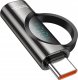 Adapter USB Hoco adapter Typ C (męski) do Typ C (żeński) z wyświetlaczem 2,4A 100W UA32 czarny 1