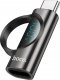 Adapter USB Hoco adapter Typ C (męski) do Typ C (żeński) z wyświetlaczem 2,4A 100W UA32 czarny 2