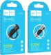 Adapter USB Hoco adapter Typ C (męski) do Typ C (żeński) z wyświetlaczem 2,4A 100W UA32 czarny 3